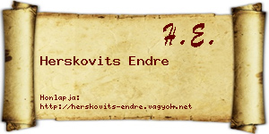 Herskovits Endre névjegykártya